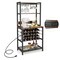 Brown Multi-functional Wine Bar Rack with 4 Tier Storage Shelves and Power Outlets